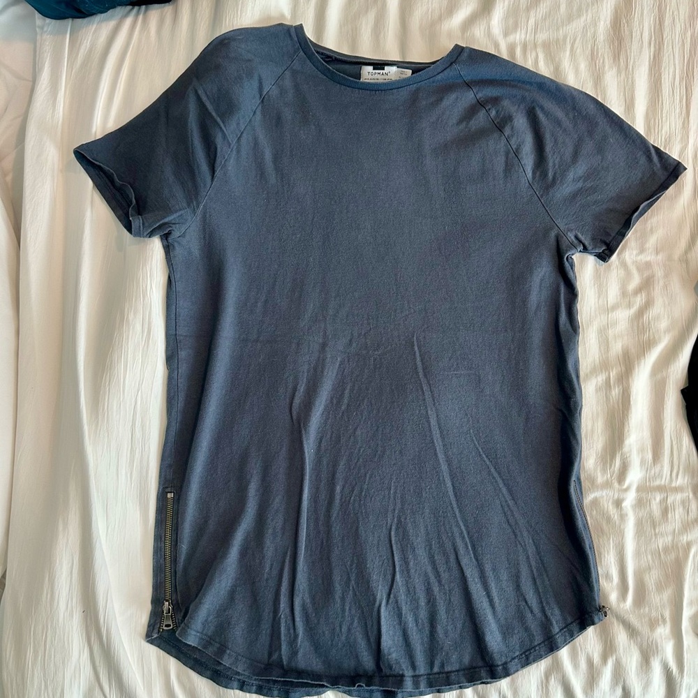 Topman Gray Crew Neck T-Shirt